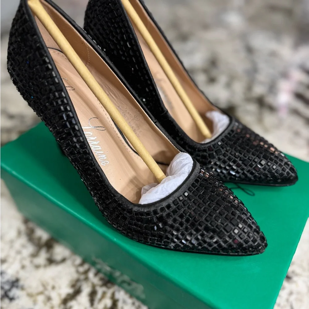 Lauren Lorraine Black Sequin‎ Heels